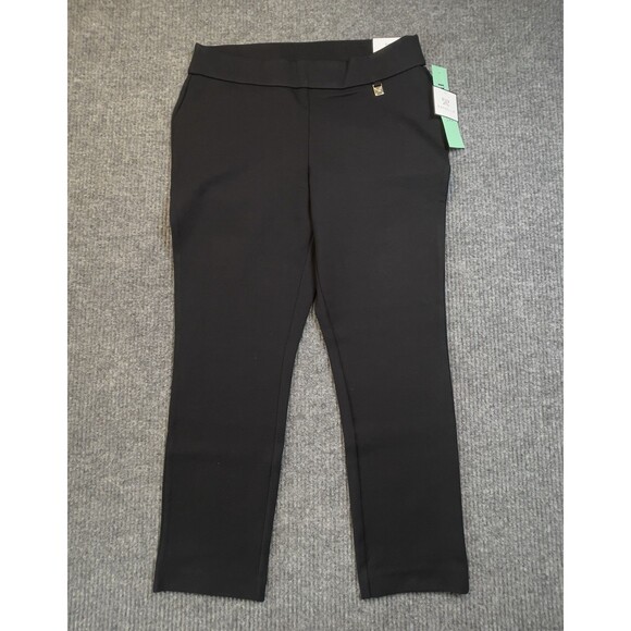 Rafaella Womens Large Petite Stretch Black Slim Leg Pull on Comfort Pants NEW - Picture 1 of 12